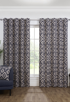 Marrakech Eyelet, Navy - Ready Made Curtains